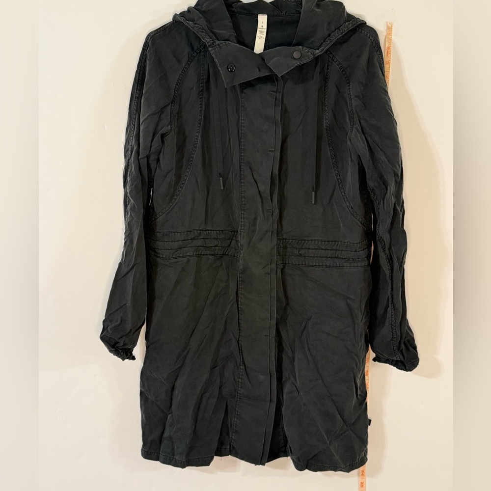 lululemon athletica Black Hooded Trench Coat
